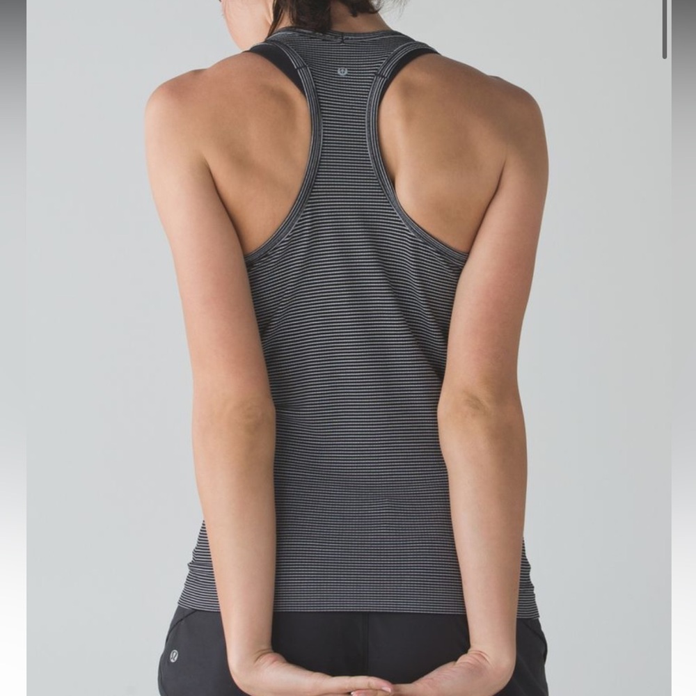 Lululemon Swiftly Tech Racerback Hyper Stripe Black Size 8 - Picture 4 of 10